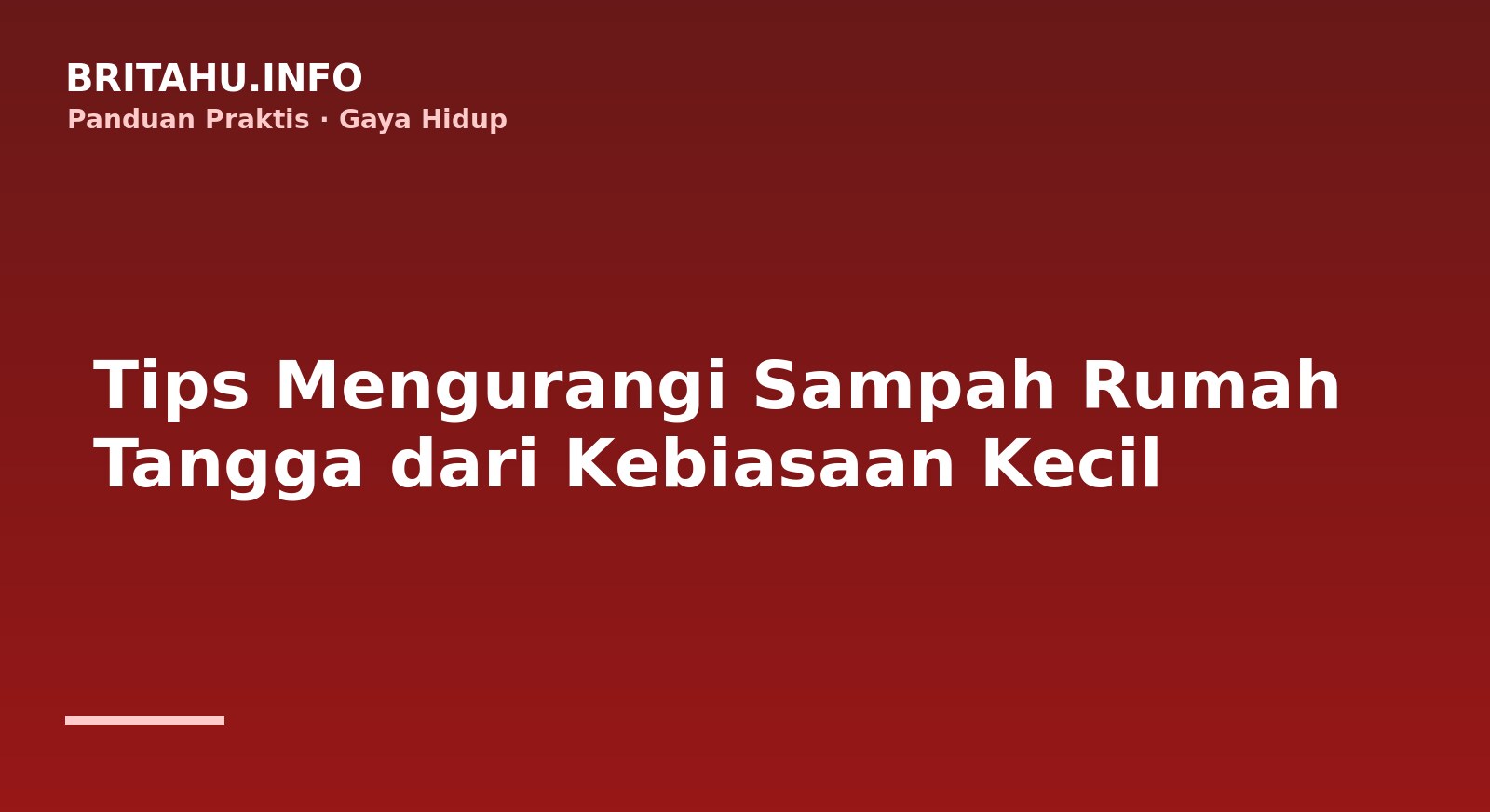 Tips Mengurangi Sampah Rumah Tangga dari Kebiasaan Kecil